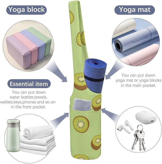 Meaudiwes Large Size Yoga Mat Bag with Long Strap, Yoga Mats Carrier Storage Bag, Exercise Mat Holder Accessories