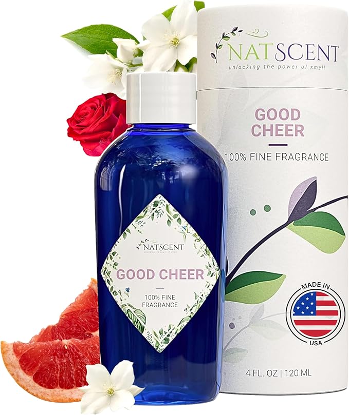 Good Cheer Essential Oils for Diffusers for Home, Nature-derived Citrus Essential Oil, Long-Lasting & Family-Friendly Diffuser Oils Scents, IFRA Certified, Cold Air & Ultrasonic - 4 oz