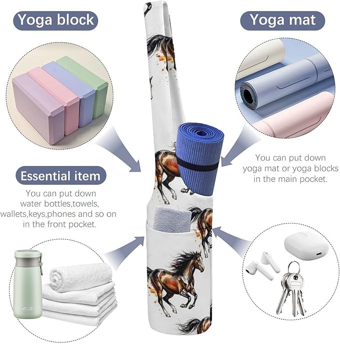 Meaudiwes Large Yoga Mat Bag Fit Most Size for Ladies Yoga Mats Carrier Bags Multi-Functional Exercise Mat Holder Storage Bag