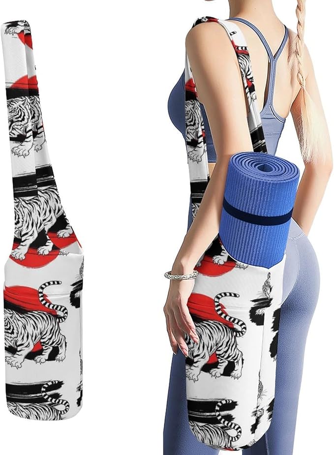 Aiyoolee Fashion Yoga Mat Bag with Large Pocket, Long Tote Yoga Bag Fit Most Mats Accessories