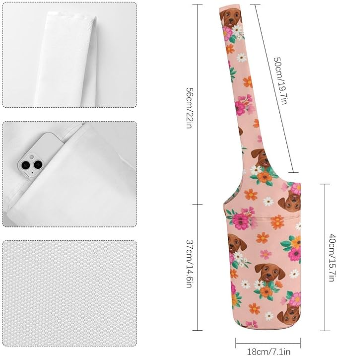Meaudiwes Large Size Yoga Mat Bag with Long Strap, Yoga Mats Carrier Storage Bag, Exercise Mat Holder Accessories
