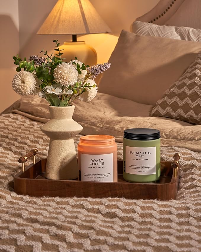 M&SENSE Coffee Candles Scented Strong, 2 Wick Jar Candle 19.4oz, 110 Hours Burning Time, Organic Natural Soy Wax Candle for Bedroom Kitchen Home Decor, Housewarming Gift for Men and Women