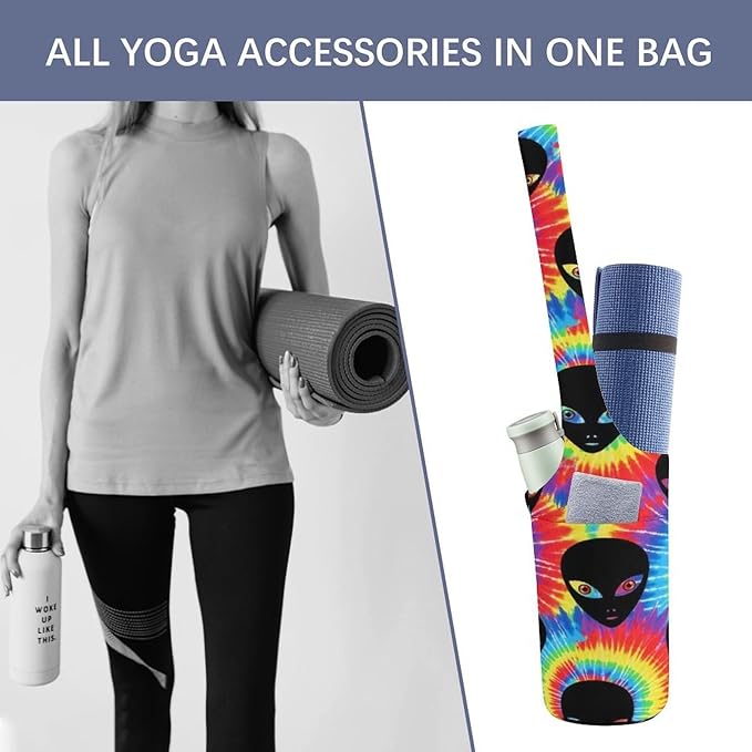 Aiyoolee Yoga Mat Bag for Women with Large Pocket, Yoga Gifts Accessories with Adjustable Shoulder Strap for Workout Stuff