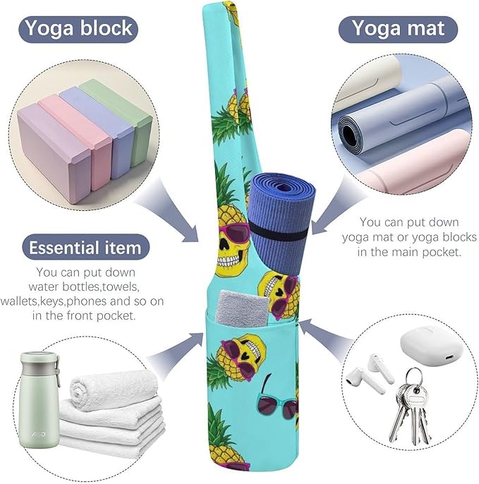 Aiyoolee Yoga Mat Bag with Large Pocket, Strap Bag Carriers for Women