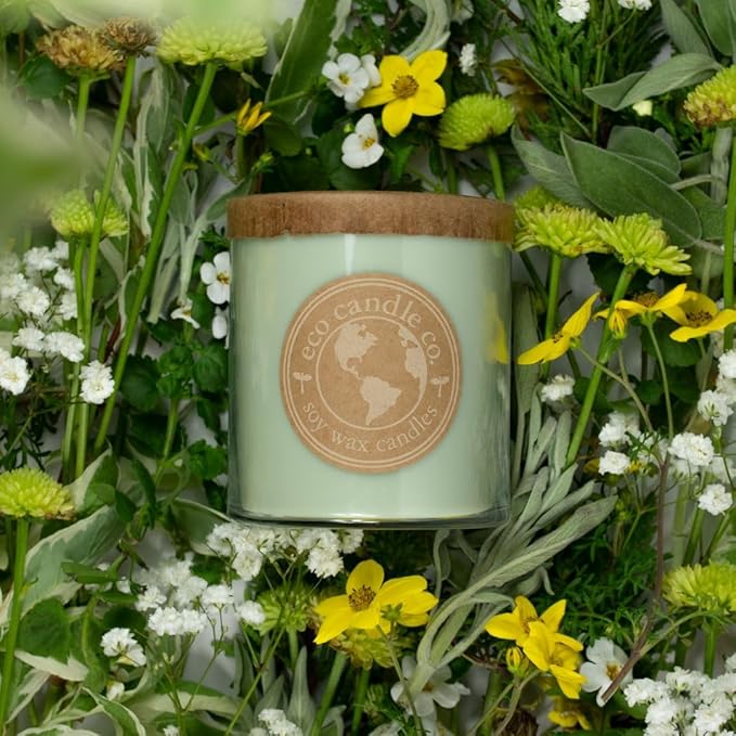 ECO CANDLE CO. Recycled Candle, Chamomile Sage, 6 oz. - Scents of Sage & Chamomile - 100% Soy Wax, No Lead, Kraft Paper Label & Lid, Hand Poured, Phthalate Free, Made from Midwest Grown Soybeans