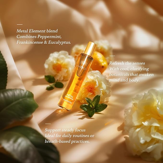 MATRUM Deep Focus & Creative Flow Blend Essential Oil Roll On, 100% Pure, Best Companion Study and Work Aromatherapy Oil for Focus, Calming and Muscle Relax, Fire and Metal Roller Set, 1 Fl Oz