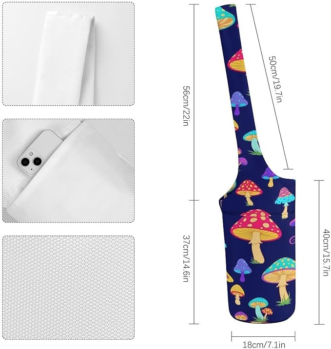 Meaudiwes Large Yoga Mat Bag Fit Most Size for Ladies Yoga Mats Carrier Bags Multi-Functional Exercise Mat Holder Storage Bag