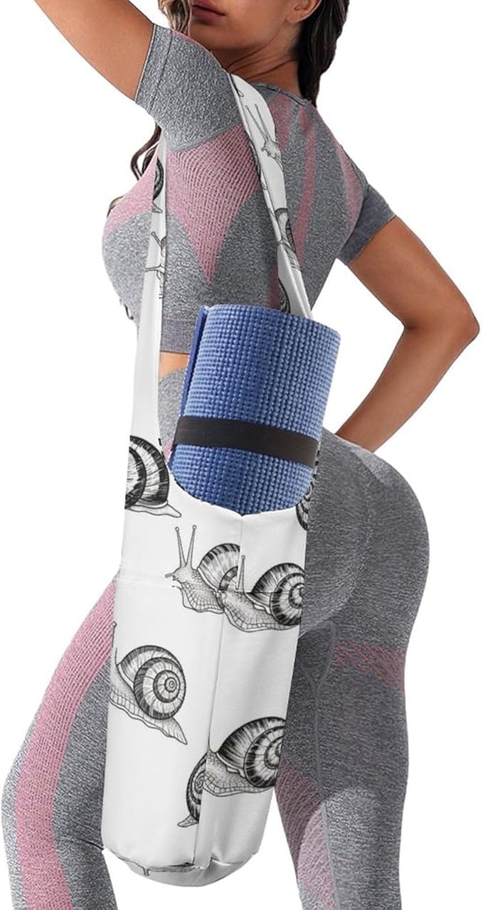 Meaudiwes Large Yoga Mat Bag with Long Strap for Women Yoga Accessories Sports Storage Bags Exercise Mats Tote Sling Carrier Bag