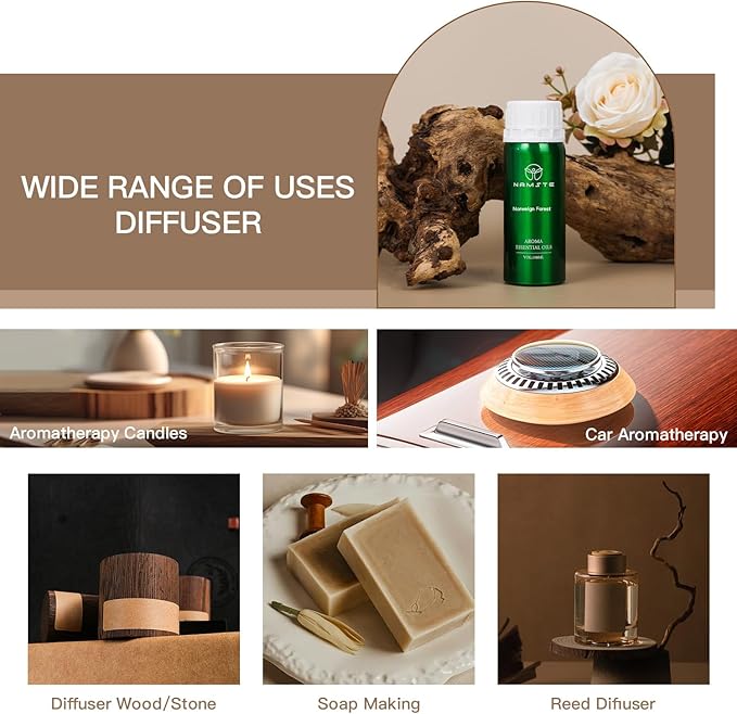Nordic Forest 3.38 Fl Oz Essential Oil Blends for Diffusers - Cedar & Fir Scented Essential Oils with Maple Sweetness, Fragrance Air Diffuser Oils for Cabin Retreats and Cozy Home