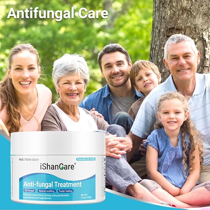 ishancare Antifungal Cream, All Natural Herbal Anti Fungal Skin Cream for Athlete's Foot, Jock Itch, Ringworm, Tinea Versicolor, Fungal Infection, 3.53 OZ