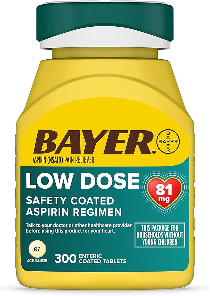 Bayer Aspirin 325 mg, Pain Reliever and Fever Reducer, Powerful Pain Relief of Headache, Muscle Pain, Minor Arthritis Pain, Back Ache, Toothache, and Menstrual Pain, XX Coated Tablets