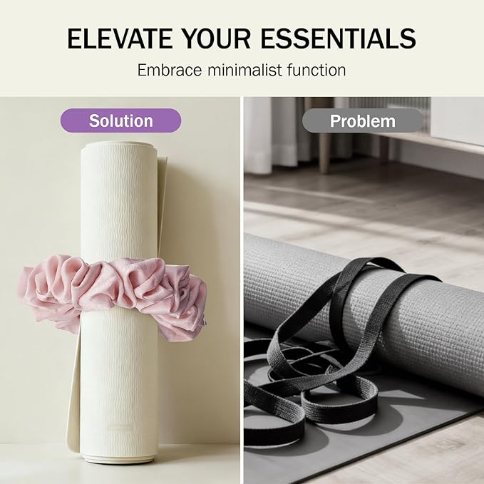 Slim Panda Yoga Mat Scrunchie,Style & Cute Mat Strap,Stretchable Velvet Fabric Fits All Standard Yoga Mats (mat not included)