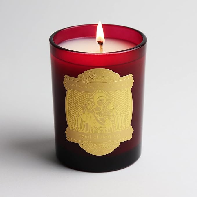 SAINT Saint Raphael The Archangel Scented Candle with Prayer and Prayer Coin, Saint of Healing, Soy Coconut Aromatherapy Candle with 80 Hour Burn Time, Special Edition