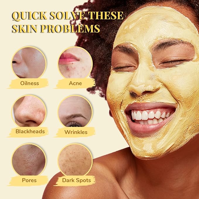 ANAI RUI 3 Pack Face Mask Gift Set,Christmas Facial Mask Set,Turmeric Clay Mask - Green Tea Mud Mask - Dead Sea Minerals Mud Mask Stocking Stuffers for Women &Teen Girl 2.5 oz each
