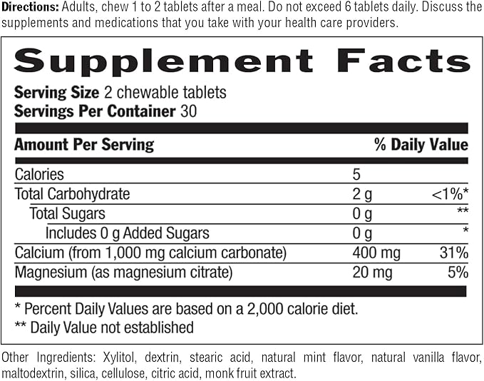 Country Life Acid Rescue Chewable Tablets - Certified Vegan & Gluten-Free Heartburn Relief, 400mg Calcium & Magnesium, Non-GMO, Sugar-Free Mint Flavor, Supports Bone Health, 60 Count