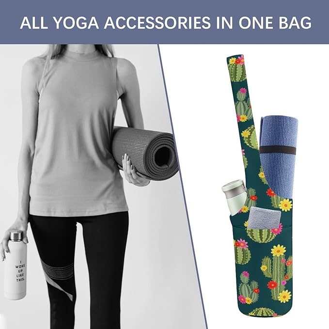 Aiyoolee Yoga Mat Bag for Women with Large Pocket, Yoga Gifts Accessories with Adjustable Shoulder Strap for Workout Stuff