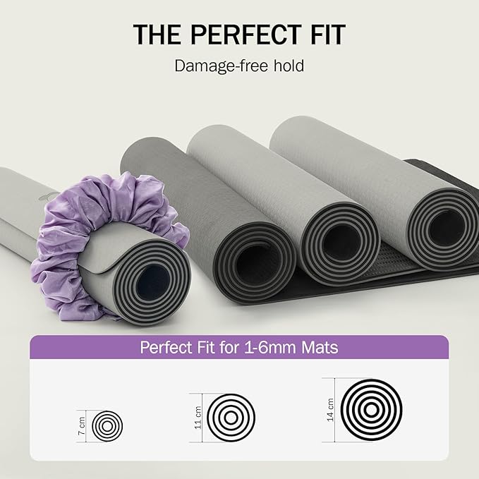Slim Panda Yoga Mat Scrunchie,Style & Cute Mat Strap,Stretchable Velvet Fabric Fits All Standard Yoga Mats (mat not included)