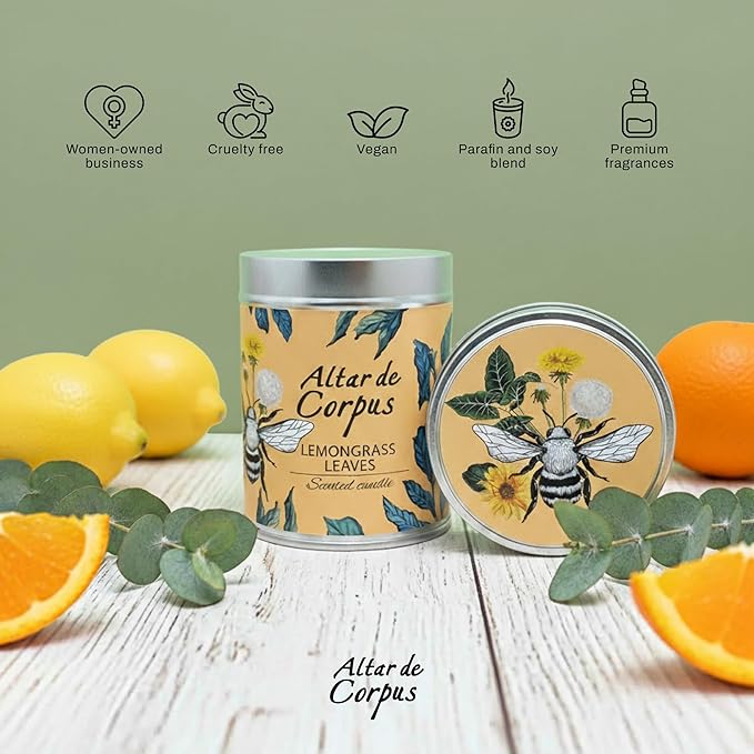 14 Oz Strong Scented Candles Long Lasting – Lemongrass Candle - High End Luxury Candles for Home - Cute Candles for Women - Soy Wax Premium Blend - Decorative Candle for Men Gifts