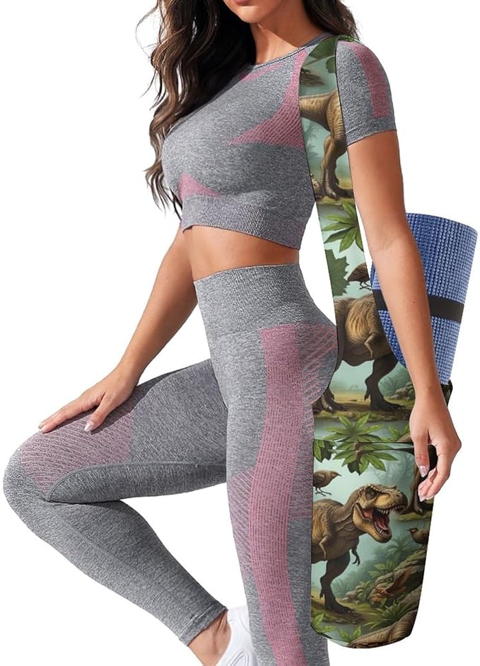 Aiyoolee Single Shoulder Yoga Mat Carrier Bag Portable Spacious with Pocket for Yoga Gym Fitness Travel