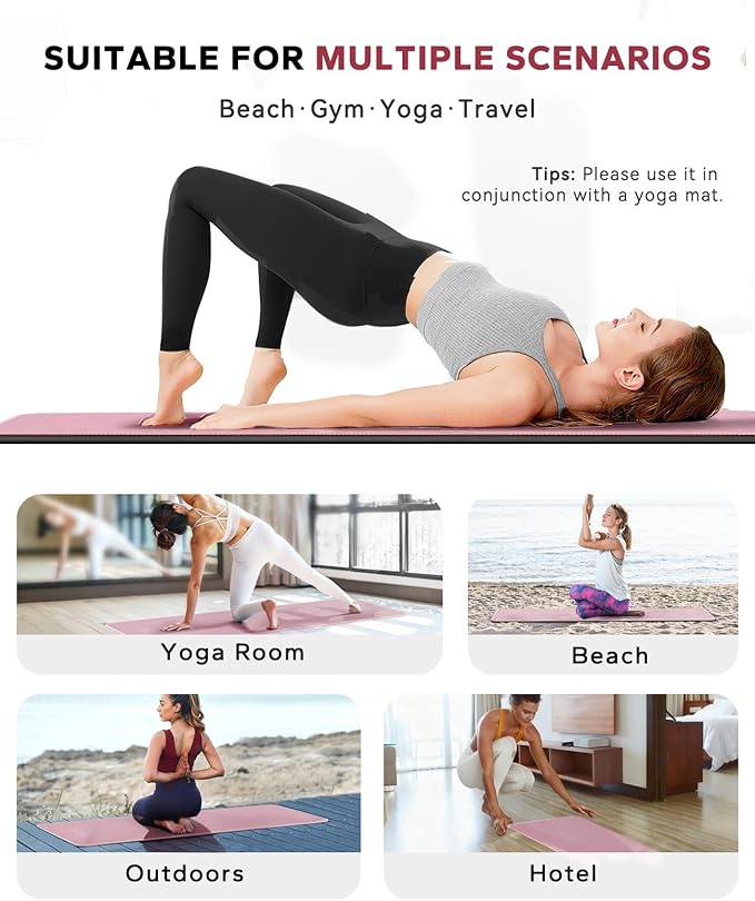 HAPBEAR Hot Yoga Towel - Non Slip Yoga Mat Towel with Grip Dot, Super-Absorbent, Soft Microfiber Towel for Hot Yoga, Pilates and Fitness