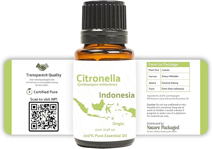 Citronella Essential Oil - Direct from Central Java, Indonesia - Pure Essential Oil for Diffusers and Aromatherapy | 100% Pure Therapeutic Grade (22LBS)