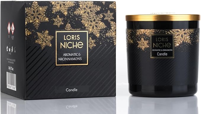 Loris Niche Luxury Scented Candle – 7.4oz Soy Wax Aromatherapy – up to 75 Hour Burn Time – Elegant Glass Jar Long-Lasting Home Fragrance & Gift for Women & Men (Aromatic Cinnamon)
