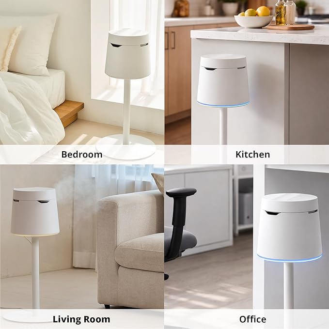 Carepod One Plus with Stand - Stainless Steel Humidifier for Large Room with Mood Light, Quiet & Safe for Baby, Only 3 Washable Parts, Easy to Clean Ultrasonic Cool Mist Humidifiers for 30Hrs, 1Gal/4L