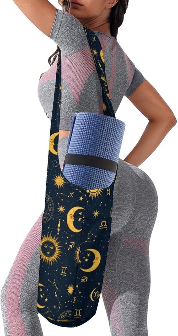 Aiyoolee Portable Yoga Mat Carrier Single Shoulder Bag with Pocket Spacious for Yoga Gym Fitness Travel