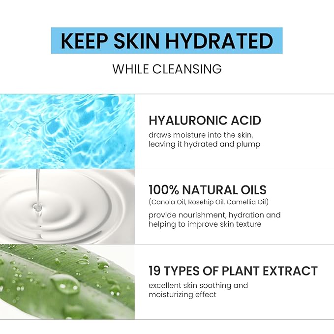 coxir ULTRA HYALURONIC CLEANSING OIL, Travel-Size, Korean Facial Cleanser l Blackhead, Makeup Removal with Hyaluronic Acid, Cruelty Free, No Mineral Oil [1.69fl.oz (Pack of 1)]