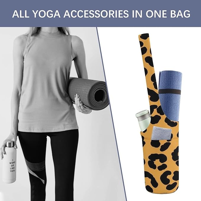 Meaudiwes Large Yoga Mat Bag Fit Most Size for Ladies Yoga Mats Carrier Bags Multi-Functional Exercise Mat Holder Storage Bag