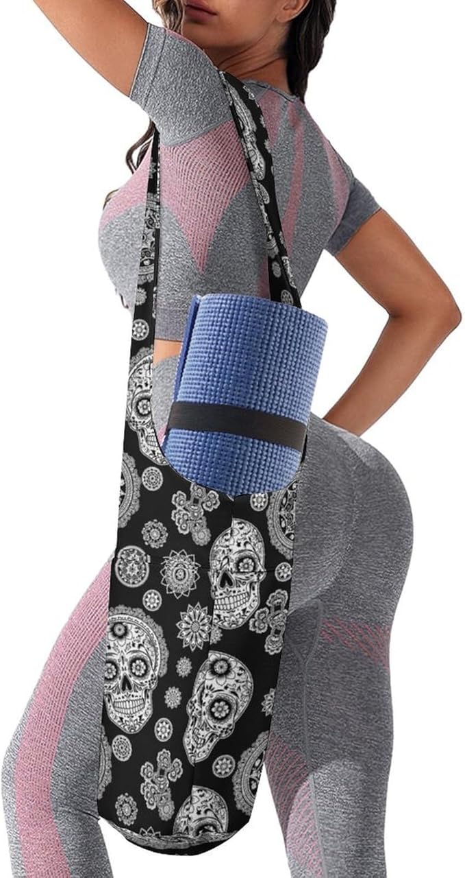 Meaudiwes Stylish Yoga Mat Bag for Women Exercise Mat Holder with Shoulder Strap Yoga Mats Totes Sports Storage Bag