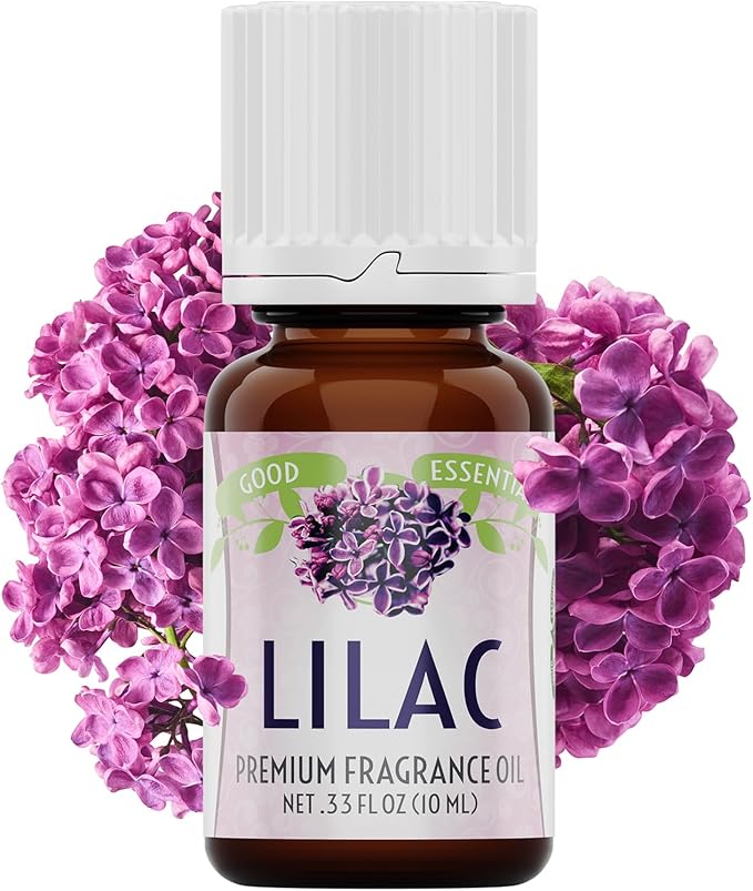Good Essential Lilac Fragrance Oil (0.33 fl oz / 10 ml) for Diffuser, Candles, Room Spray, Lotion & Soap, Scented Home Aroma