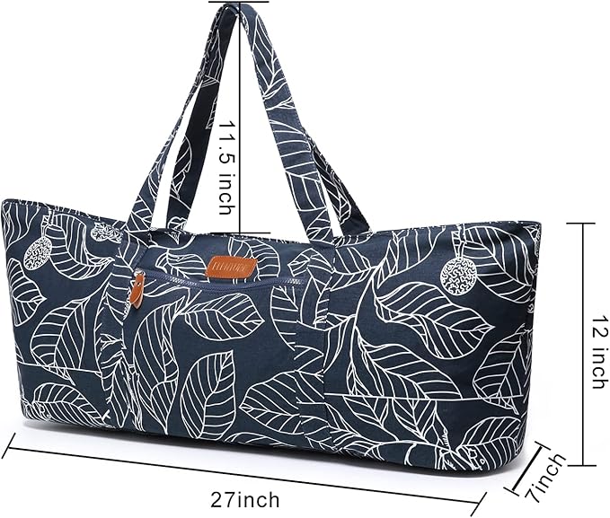 ELENTURE Large Yoga Mat Bag for Women Men, Travel Gym Bag for Pilates Office Beach Workout, Yoga Mat Tote Carrier with Mat Strap for 1/4" 1/2" Thick Exercise Yoga Mat