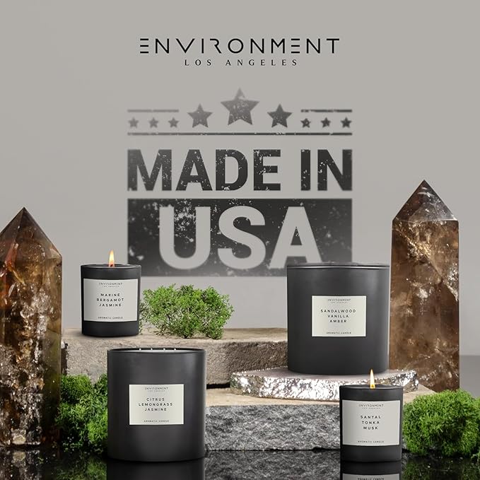 ENVIRONMENT Inspired by 5-Star Resort 1HT Candle, 55oz Luxury Coconut Apricot Wax Candles for Home (Santal | Tonka | Musk) Home Fragrance Products, 4 Wick Candle, Vegan & Cruelty-Free