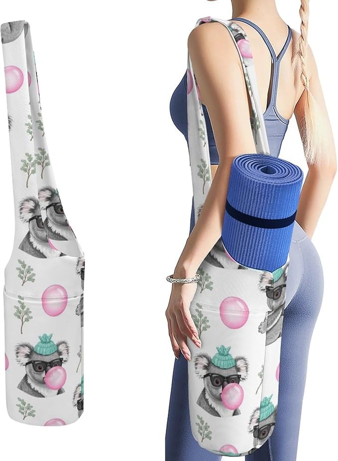 Aiyoolee Portable Yoga Mat Carrier Single Shoulder Bag with Pocket Spacious for Yoga Gym Fitness Travel