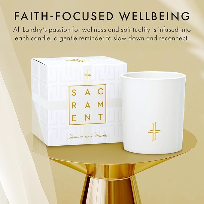 SAINT X Ali Landry Sacrament Scented Candle - Jasmine & Vanilla Soy Coconut Aromatherapy Candle - Long-Lasting 80-Hour Burn Time - Decorative, Relaxing, Fragrant Home Decor & Gift