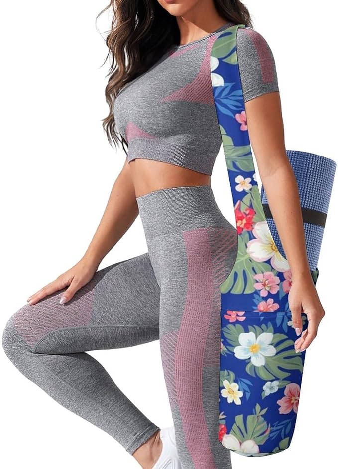 Meaudiwes Stylish Yoga Mat Bag for Women Exercise Mat Holder with Shoulder Strap Yoga Mats Totes Sports Storage Bag
