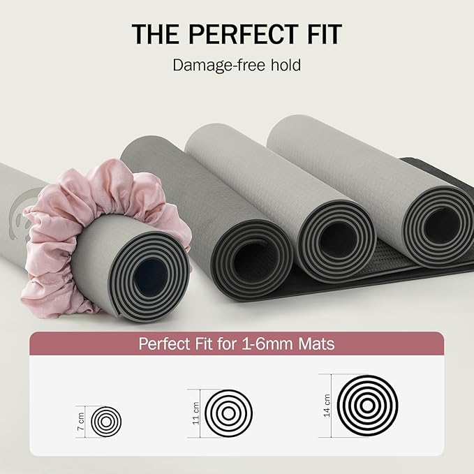 Slim Panda Yoga Mat Scrunchie,Style & Cute Mat Strap,Stretchable Velvet Fabric Fits All Standard Yoga Mats (mat not included)