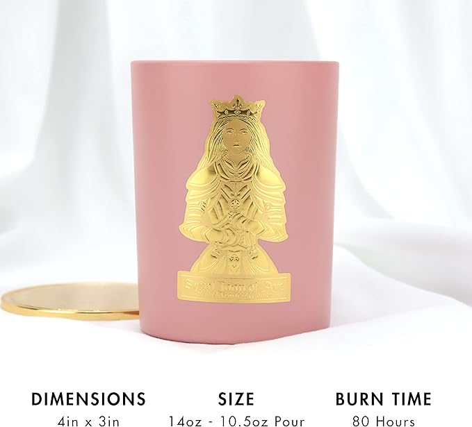 SAINT Saint Joan of Arc Scented Candle with Prayer and Prayer Coin, Saint of Fearless Women, Soy Coconut Aromatherapy Candle with 80 Hour Burn Time, Special Edition