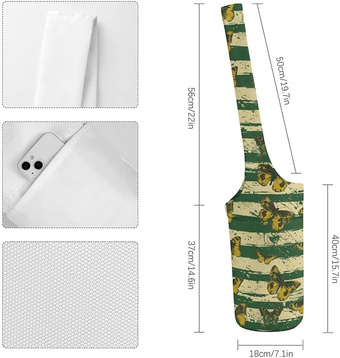 KKdskkds Fresh AvocadoYoga Mat Bag Large Opening Long Tote Yoga Mat with Pocket Fit Most Size Mats
