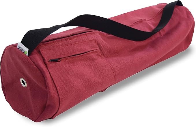 Natural Hemp Fabric Yoga Mat Bag with Shoulder Strap - Lightweight and Durable Gym Bag to Carry the Extra Large Mat Sizes - Ideal for Yoga, Pilates & Fitness Equipment - Made in USA, 8" X 32"
