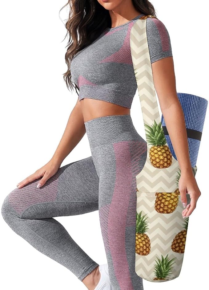 Aiyoolee Portable Yoga Mat Carrier Single Shoulder Bag with Pocket Spacious for Yoga Gym Fitness Travel