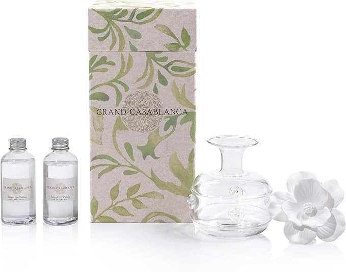 Zodax Grand Casablanca Porcelain Oil Diffuser - 6.76 oz -Lily of the Valley