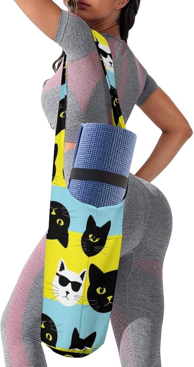 Aiyoolee Yoga Mat Bag for Women with Large Pocket, Yoga Gifts Accessories with Adjustable Shoulder Strap for Workout Stuff