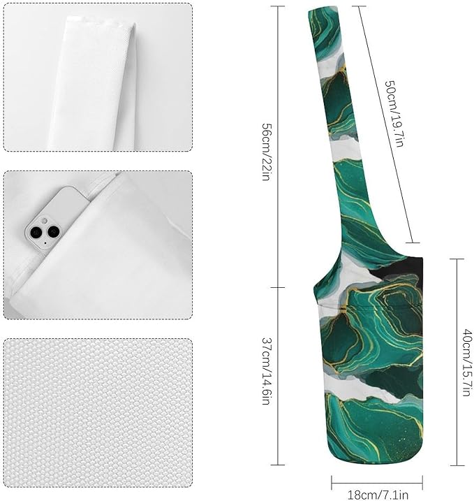Meaudiwes Large Yoga Mat Bag with Long Strap for Women Yoga Accessories Sports Storage Bags Exercise Mats Tote Sling Carrier Bag