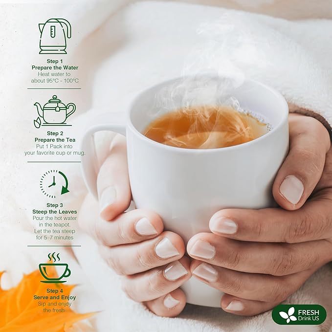 FreshDrinkUS, Premium Wormwood Tea - 135 Tea Bags - Handcrafted Herbal Blend, Caffeine-Free – Smooth Taste & Naturally Refreshing.