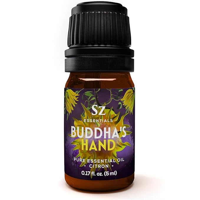 Buddha's Hand Essential Oil, 100% Pure, Extracted from The Most Fragrant Italian Finger Citron - Citrusy & Lemony Scent with Sweet Overtones - Therapeutic Grade & Vegan - 0.17oz (5ml)