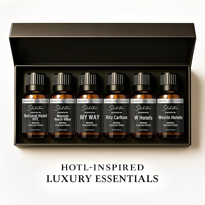 Hotel Diffuser Oil Gift Set - 10 ml, 0.34 fl oz Hotel Collection Diffuser Oil - Inspired by Ritz Carlton,My Way,Baccarat NYC,Westin,and Other Hotel Fragrance Oil (Hotel Fragrance Set 10ml*6)