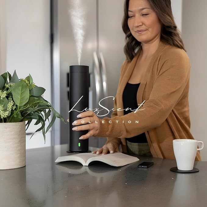 Wireless Aroma Diffuser with 150mL Christmas Scent Oil 3-Pack Included - for up to 1000sq. ft Coverage - Hotel Scent Diffuser - Remote Control - Home Luxury Essential Oil Diffuser - Aromatherapy