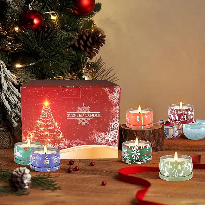 36 Packs Christmas Scented Candles Gift- Aromatherapy Candle-2.5oz Soy Wax-Long Lasting Burn time, Christmas Thanksgiving Gifts, Home Decor.